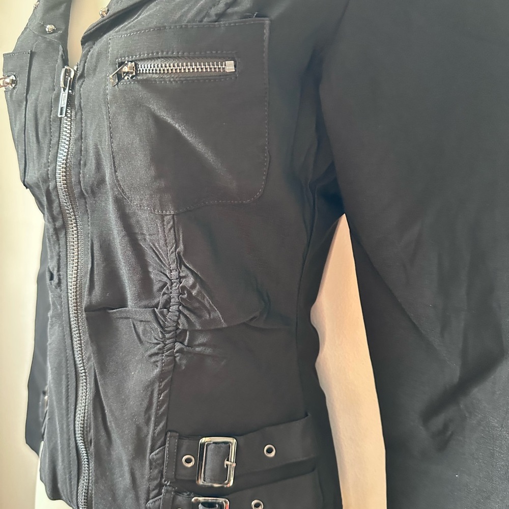 Women's Black Studded Jacket - Picture 3 of 9